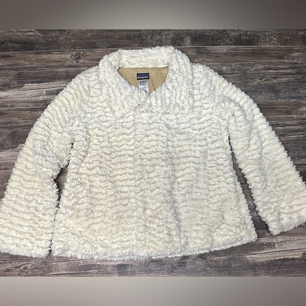 Patagonia Jacket - Women’s Sherpa Fleece Jacket - Cream - Full Zip - Large - GUC